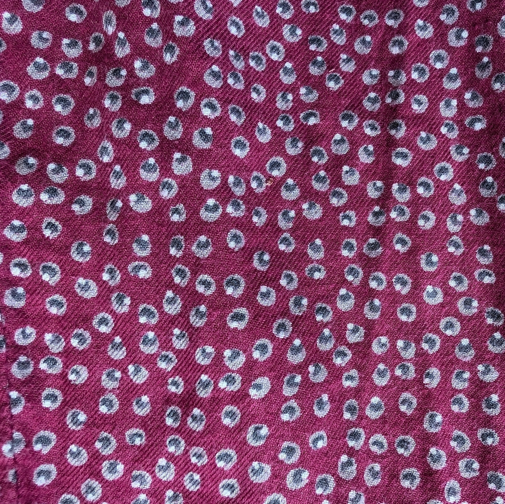 Monoprix Flannel Ruffle Dress In Maroon - Picture 3 of 9